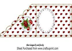 Pretty Red Roses on Lace Over the Edge Insert