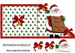 A Lovely Jolly Santa, with Bells Over the Edge Card