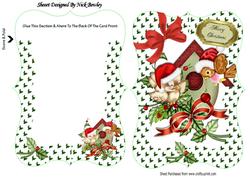 Lovely Christmas Robins with Holly and Bow Bracket Card