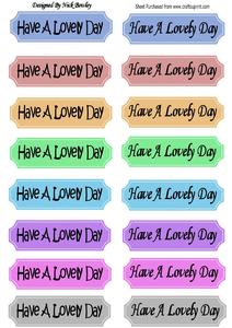 Have a Lovely Day! Black Script Coloured Tags