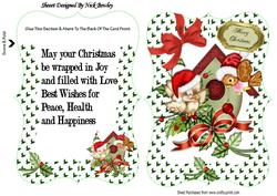 Lovely Christmas Robins with Holly Bracket Card and Insert