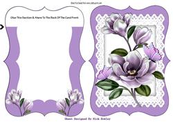 Lilac Magnolias on Lace Bracket Card and Insert