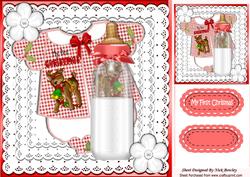 Babys 1st Christmas, with See Through Bottle 8x8