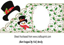 Lovely Jolly Snowman in Top Hat & Scarf Insert
