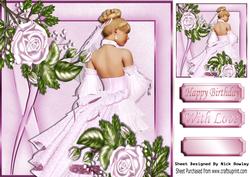 Elegance in Pink with Cascading Pink Roses 8x8