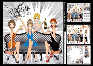 Girls Just Wanna Have Fun! Party Time (silver) 8x8 Mini Kit