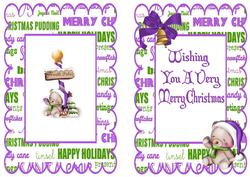 Teddy in Purple Santa Hat at the North Pole Insert