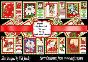 Bumper Kit, of Poinsettias, Bells, and Baubles 8x8 Cards