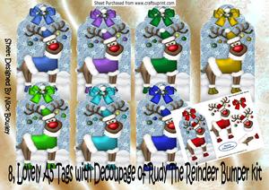 8, Lovely A5 Tags of Rudey the Reindeer Bumper Kit