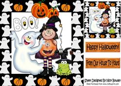 Best Friends! Ghost, Witch and Frog, in Ghost Frame 8x8