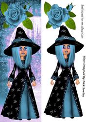 Blue Witch with Blue Rose Tall Dl