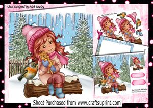 Having Cuddles with My Kitty in the Snow 8x8 Mini Kit