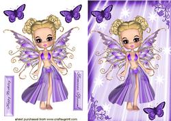 Pretty Little Faerie in Purple with Butterflies