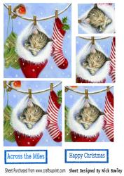 Cute Kitty in Fluffy Hanging Santa Sock Pyramids