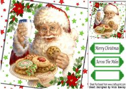 Cheers for the Milk & Cookies Happy Santa 8x8