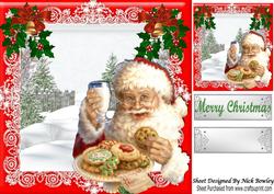 Thankyou for My Cookies, Lovely Santa in Snow Scene 8x8