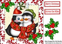 Cute Penguins in Sweet Frame with Holly 8x8