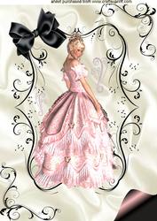 Beautiful Lady in Pink Ballroom Gown A4 Topper