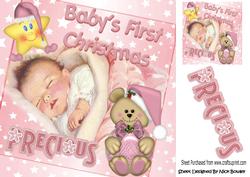 Baby Girls Precious 1st Christmas 8x8