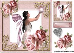 You Are Always in My Heart, Faerie with Pink Roses 8x8