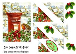 Lovely Robin in Snow Village with Side Stacker Pyramids