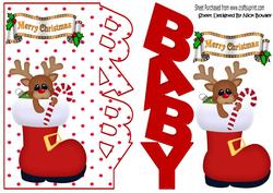 Rudey in Santa Boot Over the Edge for Baby