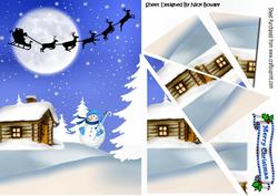 Lovely Snow Cottage with Santa Side Stacker Pyramids