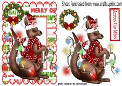 Christmas Roo with Baby Joey in Santa Hat