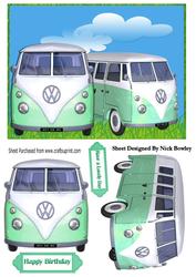 Green Campervans in the Field