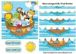 Noahs Ark with Animals , Wavy Water Stackers