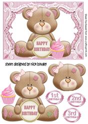 Little Birthday Bear with Cupcake
