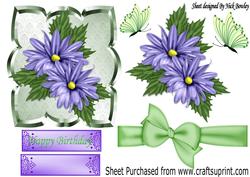 Pretty Purple Flowers with Bow