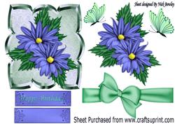 Pretty Blue Flowers with Bow