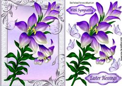 Pretty Purple Lillies and Butterflies
