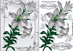 Pretty Silver Lillies and Butterflies
