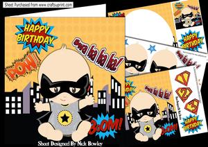 Super Baby Dressed as Bat Man 8x8 Mini Kit