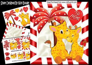 Love & Romance Giraffes Under a Palm Tree 8x8 Kit