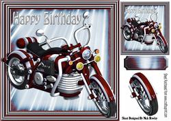 Red Motorbike in Red Metallic Frame 8x8