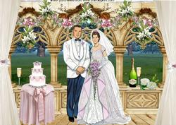 Beautiful 1950's Wedding Couple A4 Topper