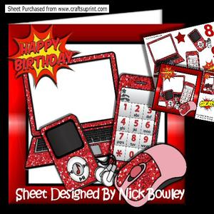Red Glitter Gadgets Mp3 Player, Laptop, Mobile 8x8 Mini Kit