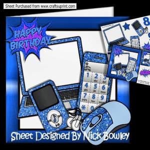 Blue Glitter Gadget Mp3 Player, Laptop, Mobile 8x8 Mini Kit