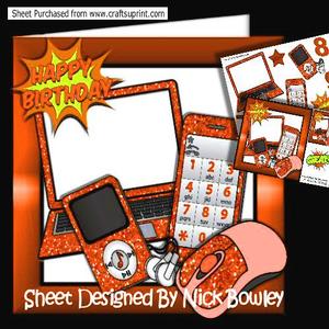 Orange Glitter Mp3 Player, Laptop, Mobile 8x8 Mini Kit