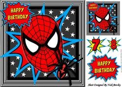 Spider Web Mask with Spider and Stars 8x8
