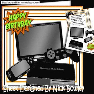 Games Machine, with Tv and Gadgets (gold Stripe 8x8 Mini Kit