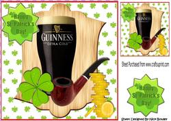 A Pint and a Pipe and a 4 Leaf Clover for St Pattys Day 8x8