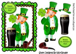 Leprechaun Quenching His Thirst with a Pint and His Pipe
