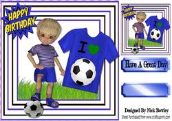 I Love Football! Boy in Blue 8x8