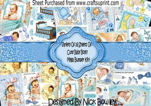 16 Sheets of a Mega Bumper Kit! of Sweet Baby Boys!