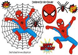 Super Hero Spiderman with Spider in Web