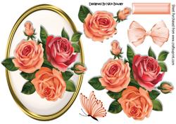 Pretty Shades of Peach and Pink Roses with Bow